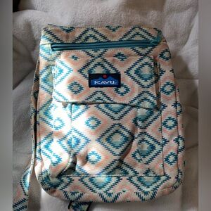 Kavu Teal and Peach Aztec-Pattern Crossbody